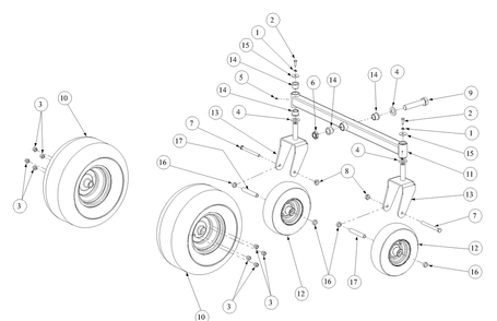 Front Caster And Tire Assembly 48 Inch' Diagram and Parts List for Z-FORCE48 53AA5A7M710-53AA5A7M712 Cub Cadet Lawn Tractor